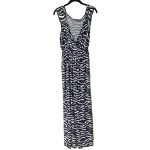 Mushbaby Sienna Rose Inc Zebra Print Sleeveless V-Neck Maxi Dress, Size XL